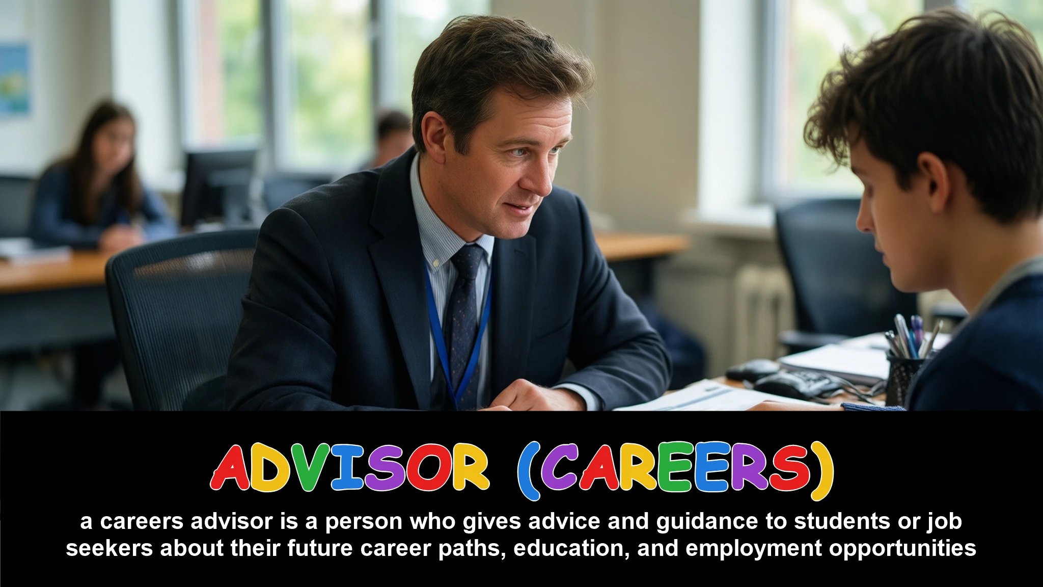English Illustration for advisor (careers)